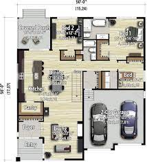 House Plan With 2 Car Garage 80913pm