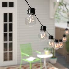 Pick from landscape lights, canopy lights, wall pack lights, garage lighting fixtures, parking and area lights, floodlight fixtures, post lights, barn lights and outdoor sconce lights. Ebern Designs Lavoir 20 Outdoor Led Solar Powered 10 Bulb Globe String Light Reviews Wayfair