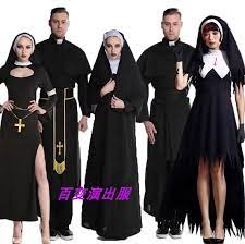 万圣节服装成人cosplay情侣修女服牧师服装圣母玛利亚衣服-Taobao