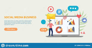 Social Media Business Icon Website Template Banner With
