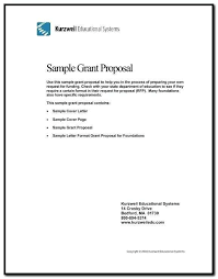 Sample Grant Proposal Cover Letter
