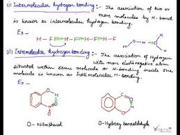 Hydrogen Bonding H Bonding Intermolecular Hydrogen Bonding Intramolecular Hydrogen Bonding
