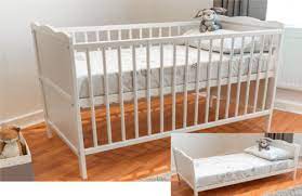 white baby cot bed 120x60cm cotbed