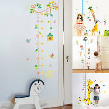 Heepo Growth Chart Cartoon Animals Kids Height Measure Ruler Nursery Home Wall Sticker