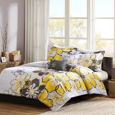Yellow Grey Full Queen Comforter Set