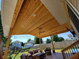 Covered Patio With Cedar Ceiling Deck