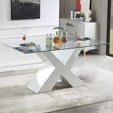Zanti Clear Glass Dining Table With