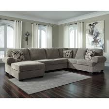 facing sofa sectional in gray corduroy