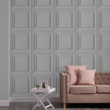 fresco wood panel grey wallpaper wilko