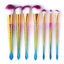 7pcs fish scales makeup brushes set
