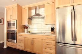 natural maple cabinets in open kitchen