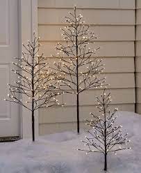 lighted outdoor twig trees with timer