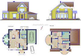 small family house plans cad drawings