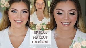 bridal makeup on client step by step