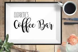 Personalized Coffee Bar Sign Coffee Custom Kitchen