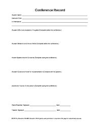 Parent Teacher Conference Record Template Education World