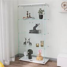 white gl display cabinet with 4