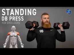 how to standing db shoulder press for