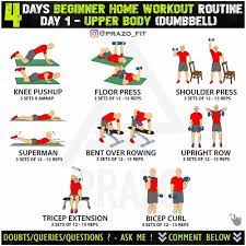 Home Workout Schedule With Dumbbells