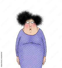 funny cartoon lady with an expression