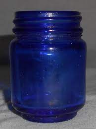 Vtg Cobalt Blue Glass Vicks Vapor Rub