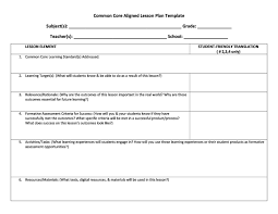 free lesson plan templates common core