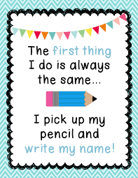 Pick Up My Pencil And Write My Name Anchor Chart Freebie