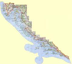 The map is also embedded below. Detailed Road Map Of The Croatian Coast Croatia Europe Mapsland Maps Of The World