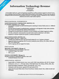 Best Information Technology Resume   Free Resume Example And    