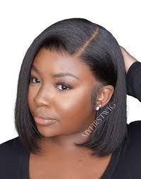 msian human hair side part yaki bob