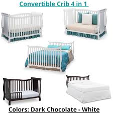 Convertible Home Baby Crib White