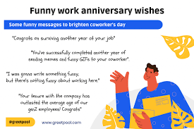 happy work anniversary messages and wishes