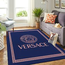 versace blue luxury brand carpet rug