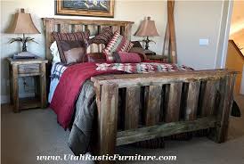 Rustic platform storage bed in solid reclaimed oak and wrought iron 4 drawers. Bradley S Furniture Etc Utah Rustic Bedroom Furniture