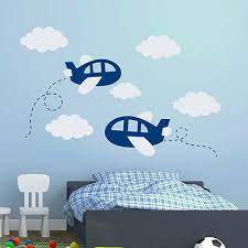 airplane wall decals plane decal clouds