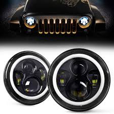 Amazon Com Dot Approved 7 Inch Led Halo Headlights For Jeep