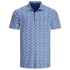 Bugatchi Magellan Print Polo Shirt Classic Blue