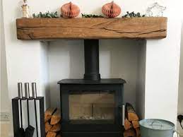 Rustic Oak Beam Rustic Fireplace Mantel
