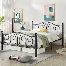vintage scroll black iron bed by vecelo