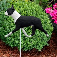 Boston Terrier Garden Stake Black