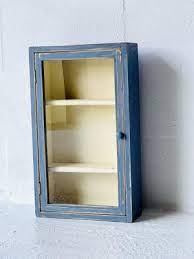Vintage Wall Cabinet With Glass Doors