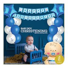 baby boy christening party decorations
