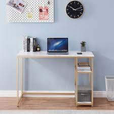 These desks can be very effective for gaming because they come with features that will make it more comfortable to play. Everly Quinn Computer Desk White Desk With 2 Tier Shelves Office Desk For Large Space Vanity Desk For Living Room Small Desk Home Office Desks Writing Desk For Study Wayfair