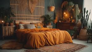 Bed And A Wall Of Hanging Lamps