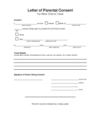 minor child forms and templates