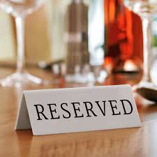 reserved signs for tables restaurant