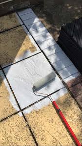 how to paint your garden slabs this