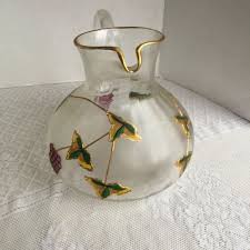 Vintage Glass Iced Tea Pitcher Hand