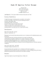 Resume For Bank Teller Position Example Resume For Bank Teller Free