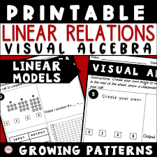 Visual Linear Pattern Printable Algebra